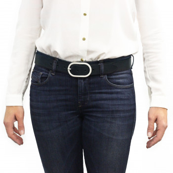 ceinture intemporelle cuir bleu marine jules & jenn