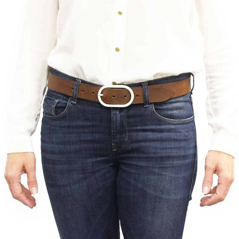 vue portée ceinture large cuir cognac jules & jenn