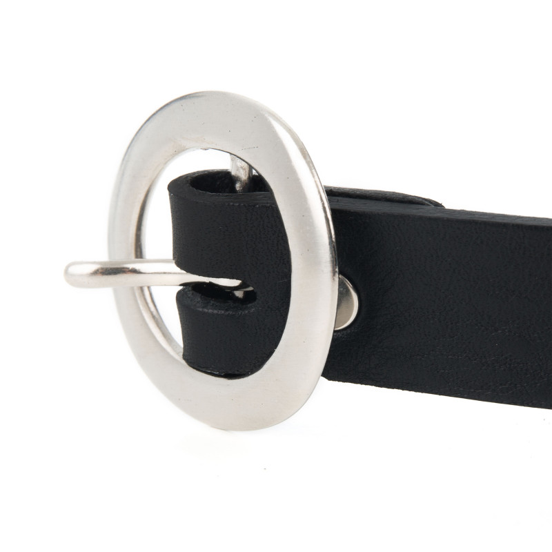 boucle de ceinture fine cuir noir jules & jenn