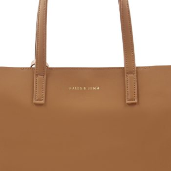 vue haut du sac cabas cuir camel jules & jenn