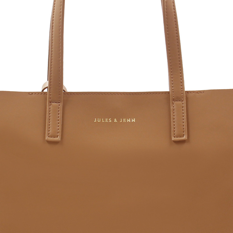 vue haut du sac cabas cuir camel jules & jenn