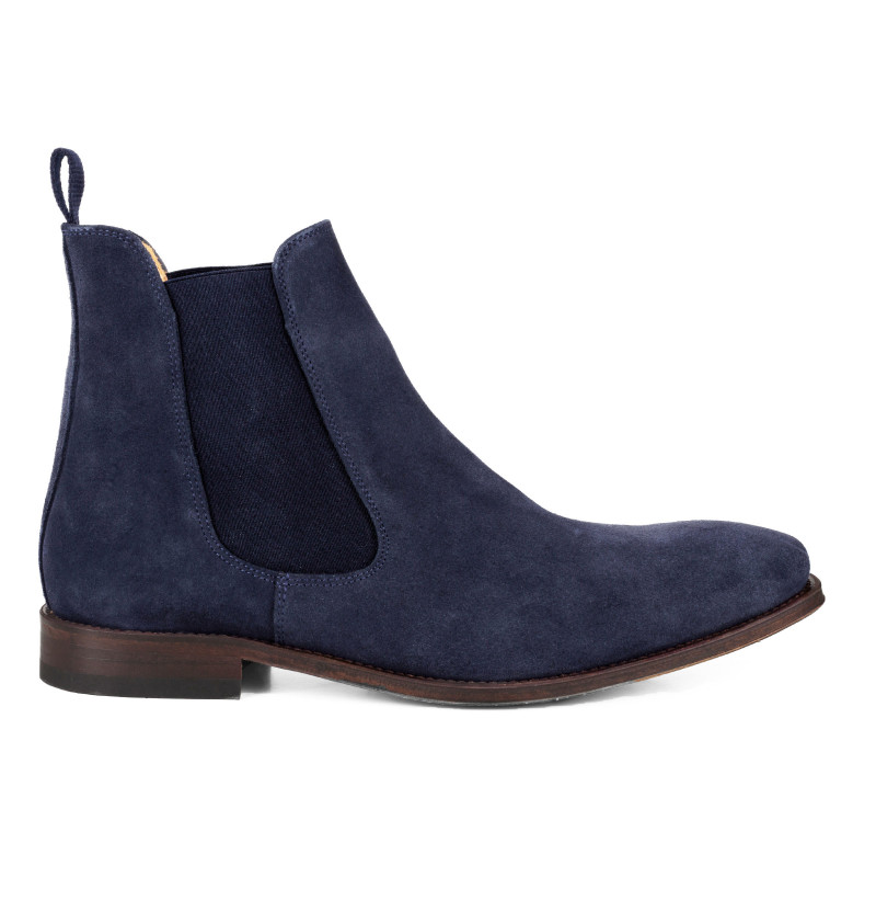 vue intérieur chelsea boots cuir daim bleu jules & jenn