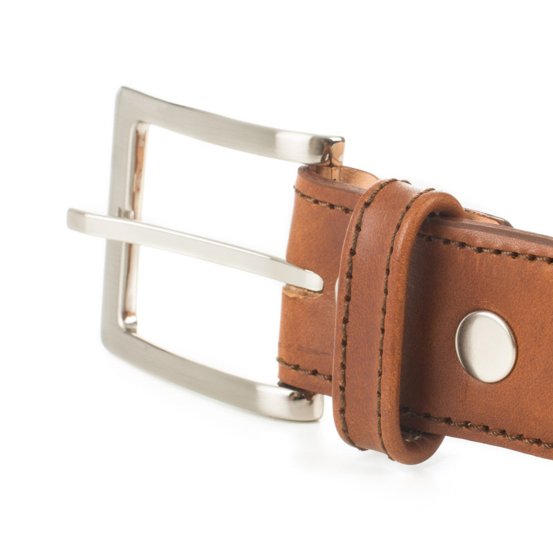 boucle de ceinture classique cuir cognac Jules & Jenn