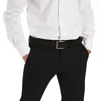 vue portee de ceinture homme cuir noir classique