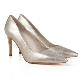 escarpins classiques cuir metallise dore Jules & Jenn