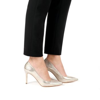 vue portee escarpin dore metallise Jules & Jenn
