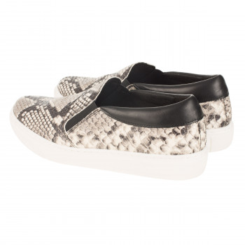 vue arriere de slip-on femme cuir imprime python Jules & Jenn