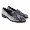 slippers cuir imprime python noir blanc Jules & Jenn