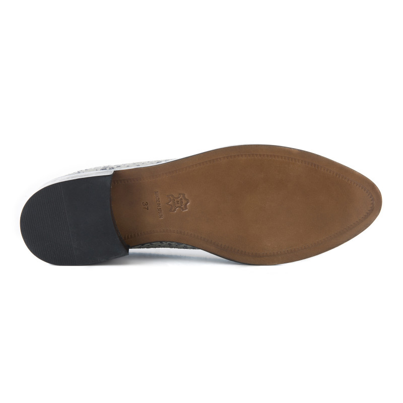 semelle cuir de slippers imprime python noir blanc Jules & Jenn