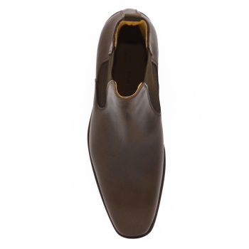vue dessus de chelsea boots cuir marron homme Jules & Jenn