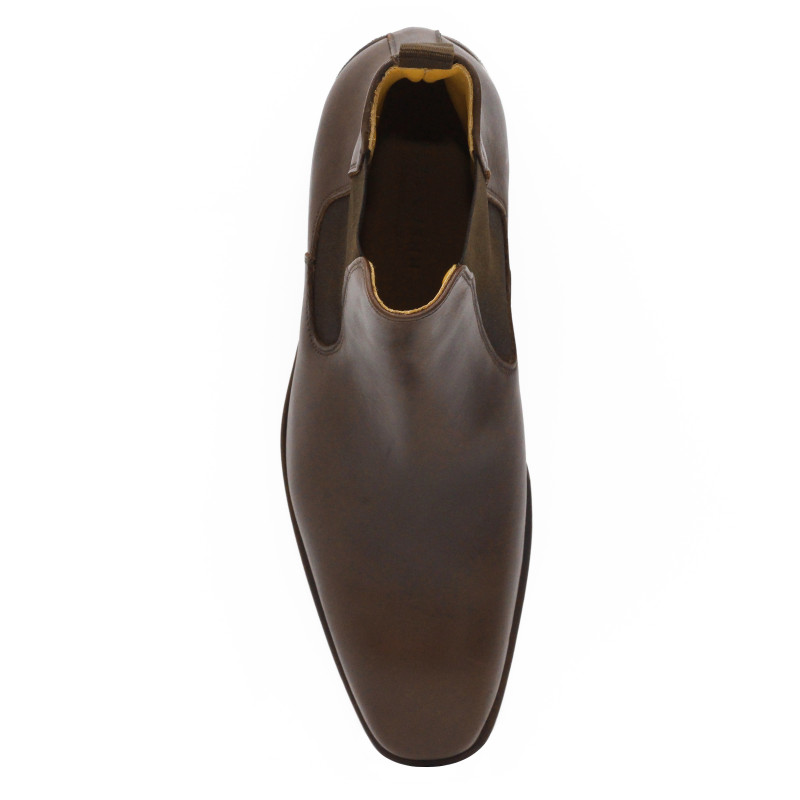vue dessus de chelsea boots cuir marron homme Jules & Jenn