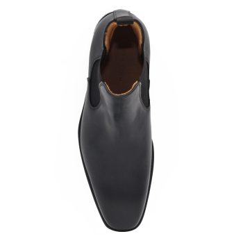 vue dessus de chelsea boots cuir noir homme Jules & Jenn