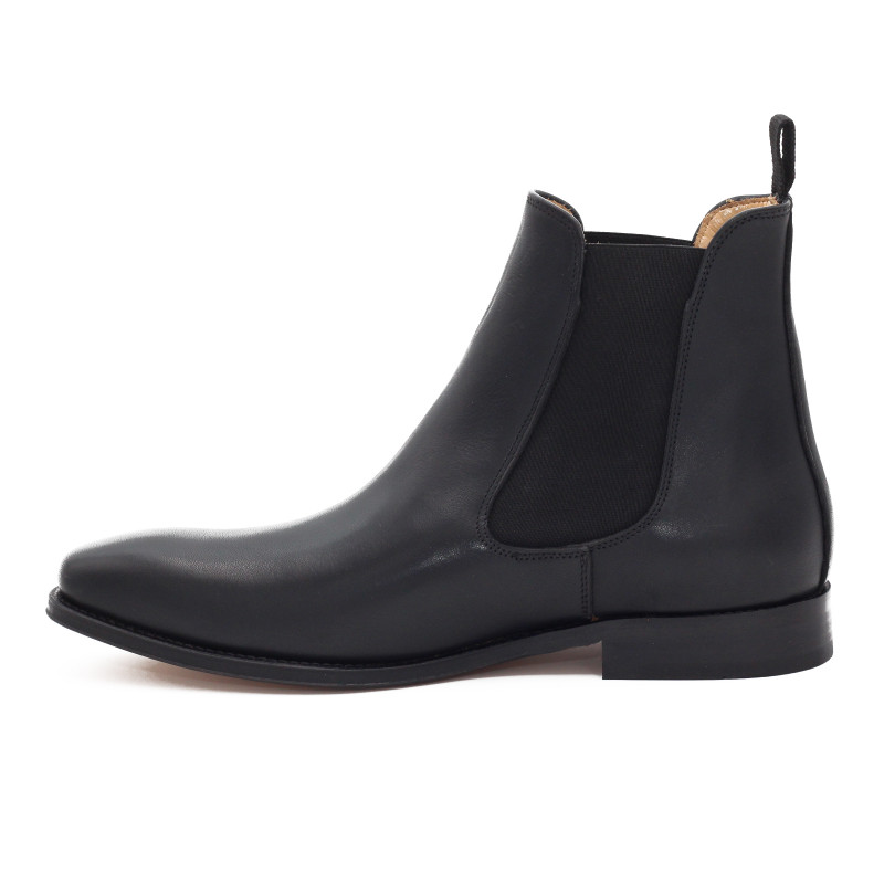 vue interieure de chelsea boots cuir noir Jules & Jenn