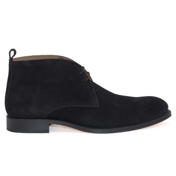 vue exterieure desert boots cuir daim noir jules & jenn