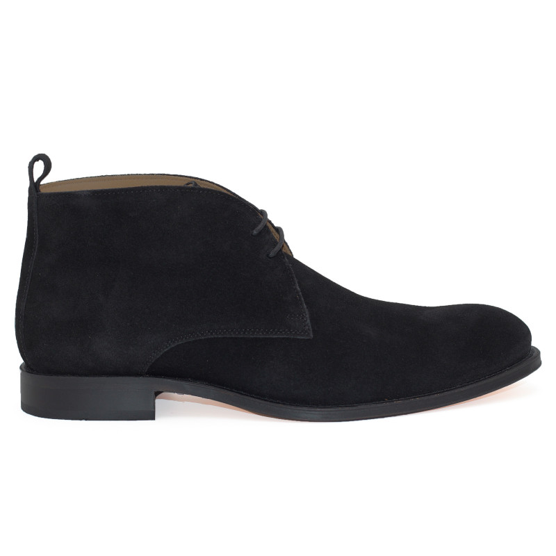 vue exterieure desert boots cuir daim noir jules & jenn
