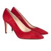 escarpins classiques cuir daim rouge Jules & Jenn