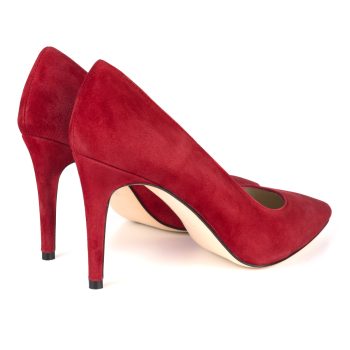 vue arriere escarpins rouges cuir daim femme Jules & Jenn