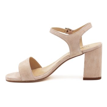 vue intérieure sandales à talon cuir daim beige jules & jenn