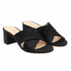 mules cuir metallise noir Jules & Jenn