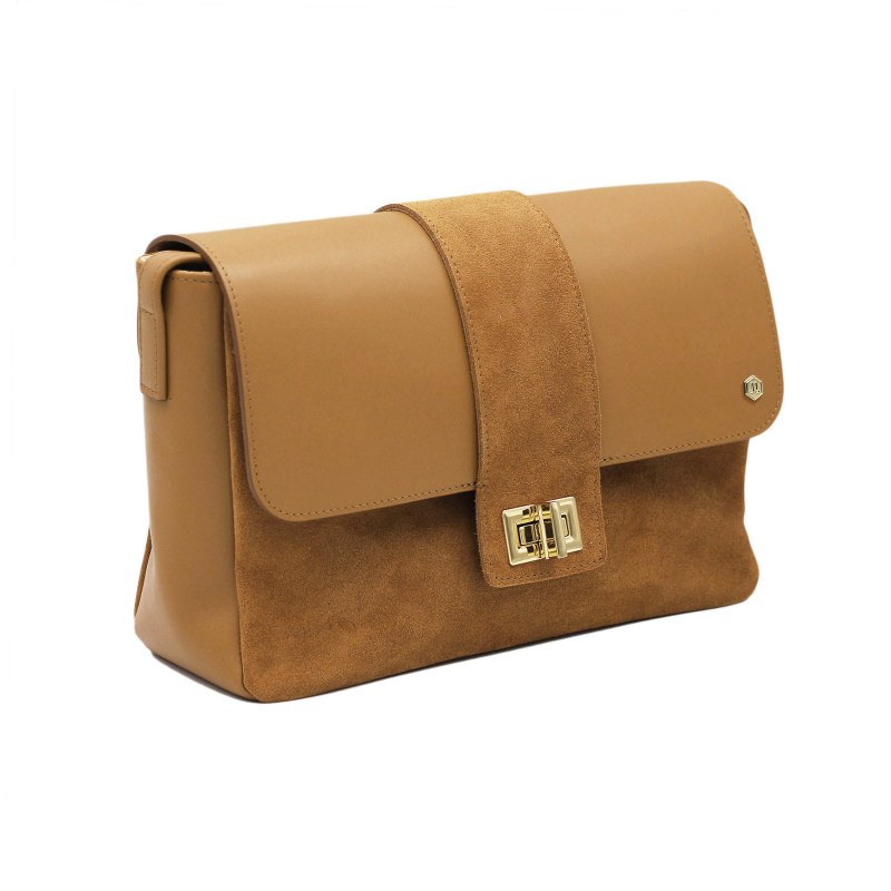 vue cote sac bandouliere cuir camel jules & jenn