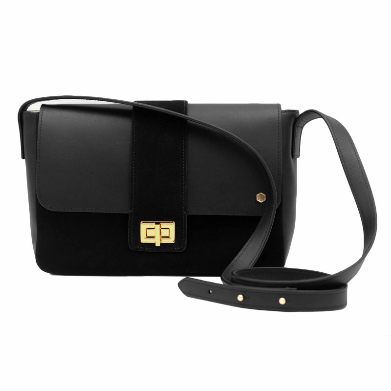 sac bandoulière cuir noir jules & jenn