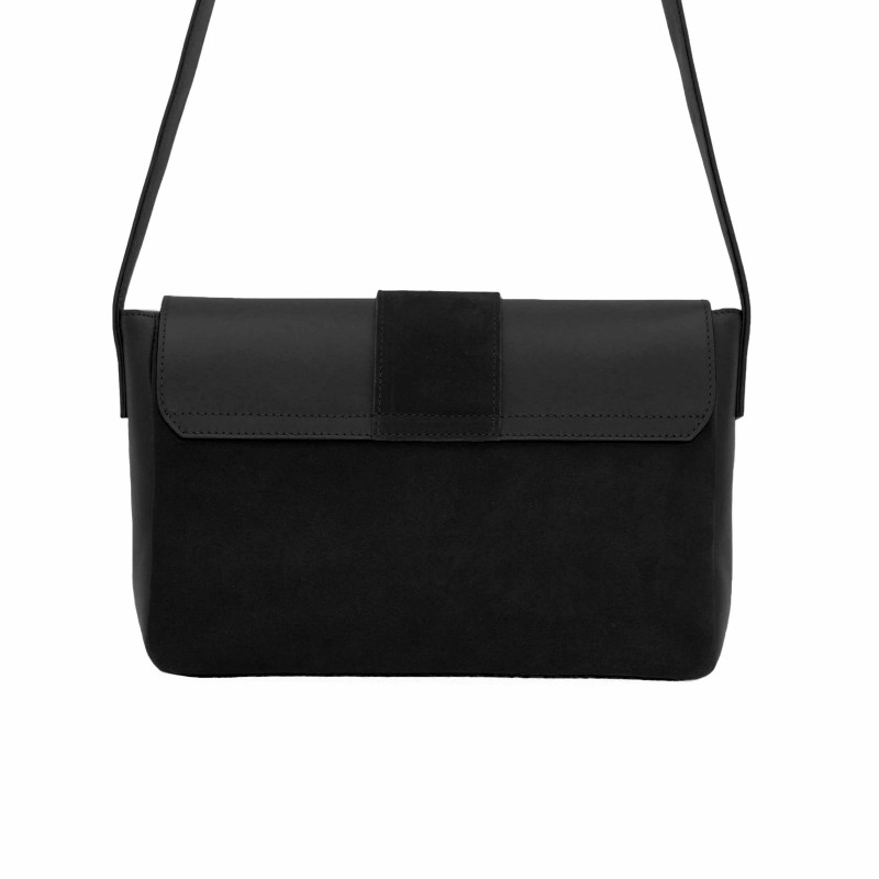 vue arrière sac bandoulière cuir noir jules & jenn