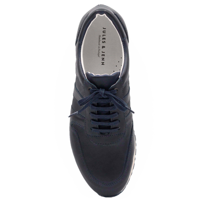vue dessus sneakers cuir bleu JULES & JENN