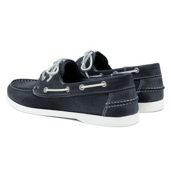 vue arrière chaussures bateau cuir bleu jules & jenn