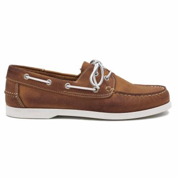 vue exterieure chaussures bateau cuir cognac jules & jenn