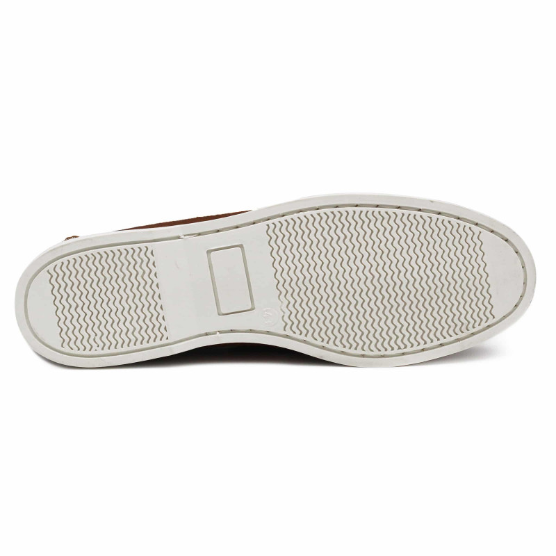 vue dessous chaussures bateau cuir cognac jules & jenn
