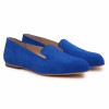 slippers plates cuir daim bleu royal Jules & Jenn