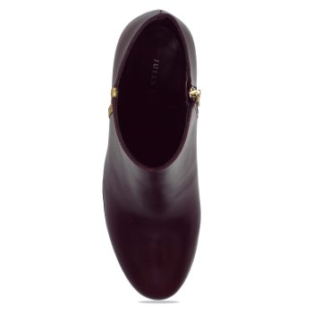 vue dessus bottines talon cuir bordeaux jules & jenn