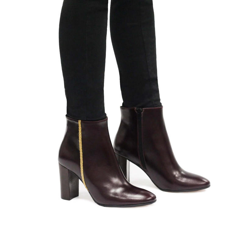vue portee bottines talon cuir bordeaux jules & jenn