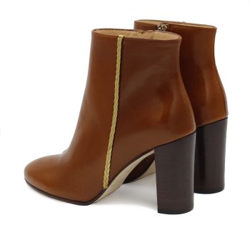 vue arriere bottines talon cuir marron clair jules & jenn