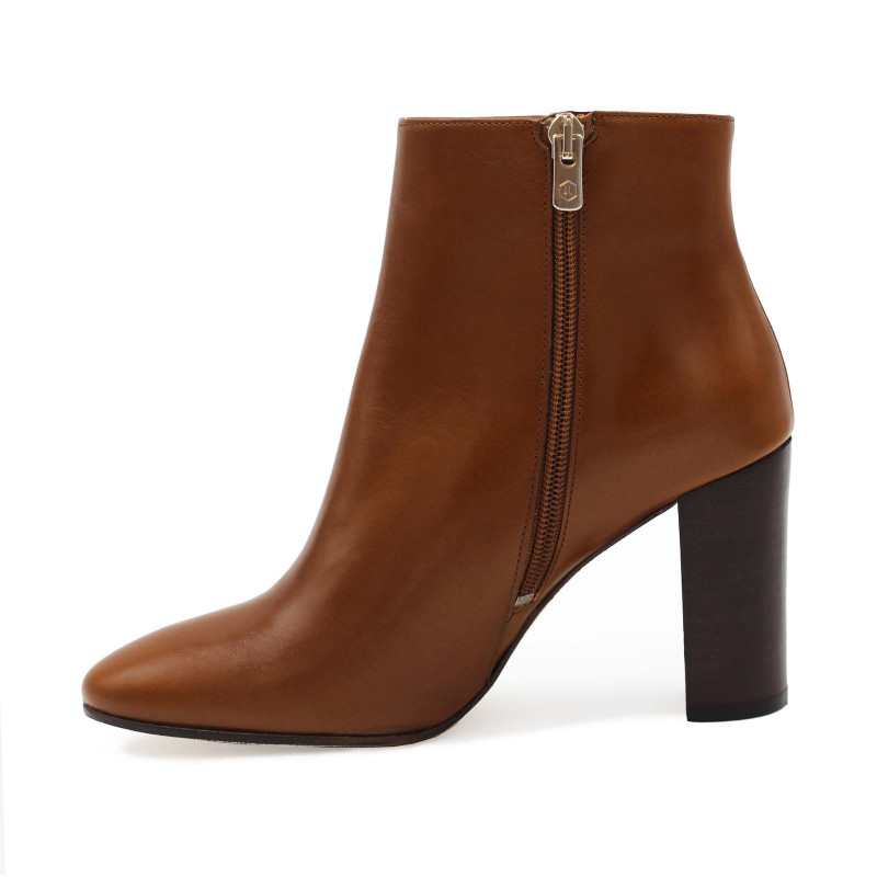 vue interieure bottines talon cuir marron clair jules & jenn
