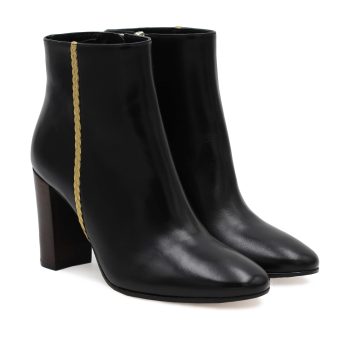 bottines talon cuir noir jules & jenn