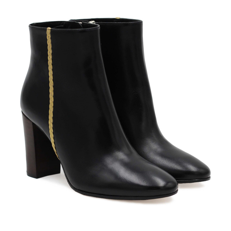 bottines talon cuir noir jules & jenn