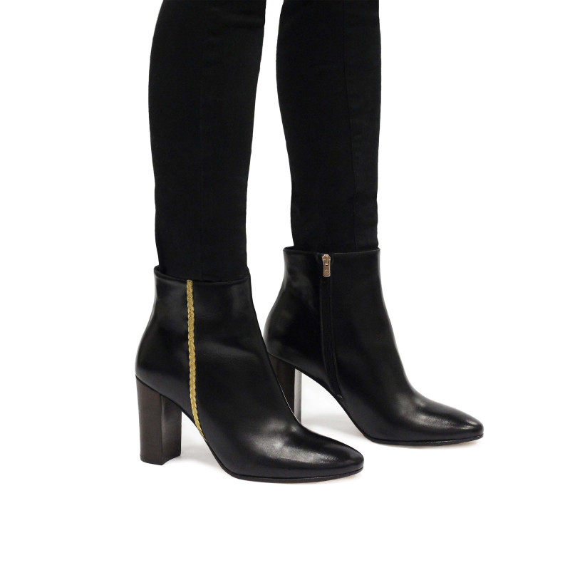 vue portee bottines talon cuir noir jules & jenn