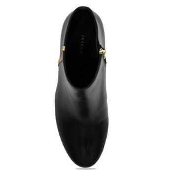 vue dessus bottines talon cuir noir jules & jenn