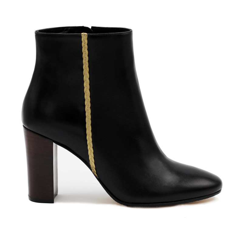 vue exterieure bottines talon cuir noir jules & jenn