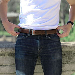 ceinture classique cuir marron jules & jenn