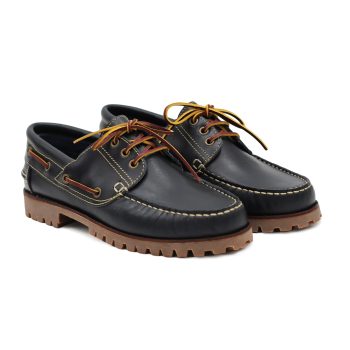 chaussure bateau crampons cuir bleu jules & jenn