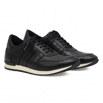 sneakers cuir noir lacets noirs jules & jenn