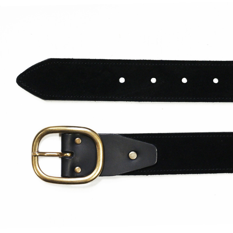 vue dessus ceinture vintage cuir daim noir jules & jenn