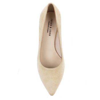 vue dessus escarpin beige cuir daim jules & jenn
