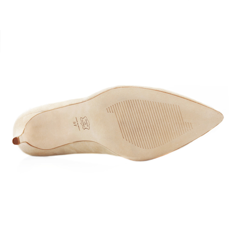 semelle cuir escarpin daim beige jules & jenn