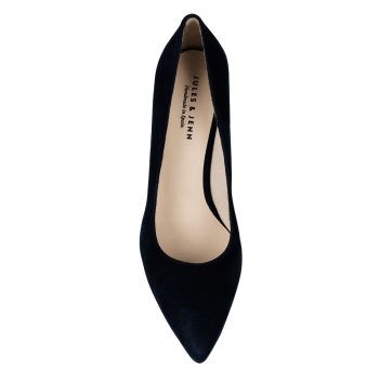 vue dessus escarpin noir cuir daim jules & jenn