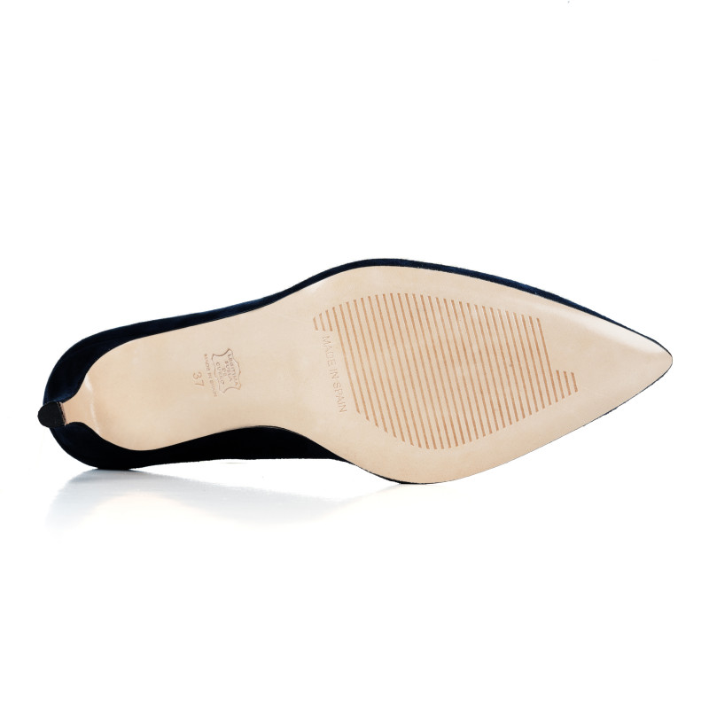 semelle cuir escarpin daim noir
