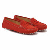 mocassins femme cuir daim rouge orangé jules & jenn