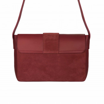 vue arrière sac bandoulière cuir rouge jules & jenn